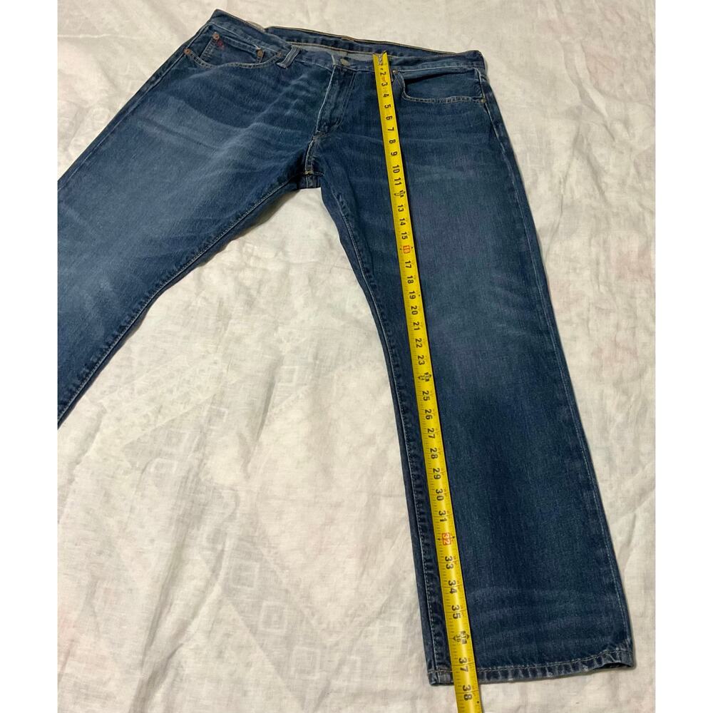 Polo Ralph Lauren Straight Leg Authentic Dungarees Blue Jeans mens Size 36X30 - Picture 7 of 11